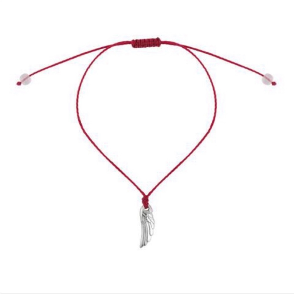 .925 Sterling Silver Wing on Adjustable Cord Bracelet